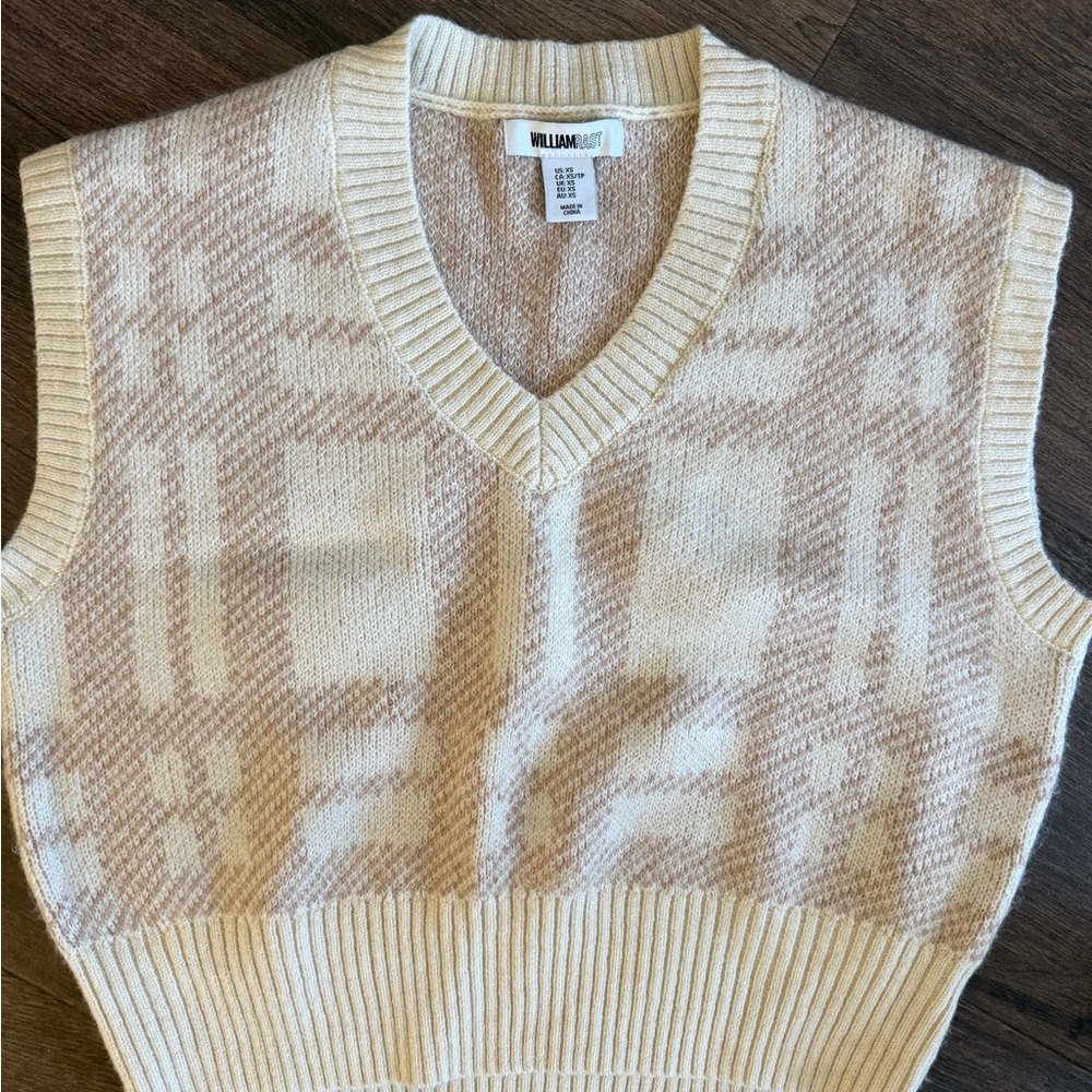 William Rast Cream Sweater Vest